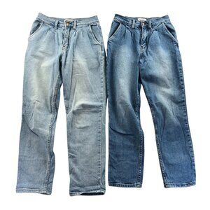 2 Vibrant M.I.U Womens Jeans Size 5 Lot Of Two Pleated Casual Straight Leg